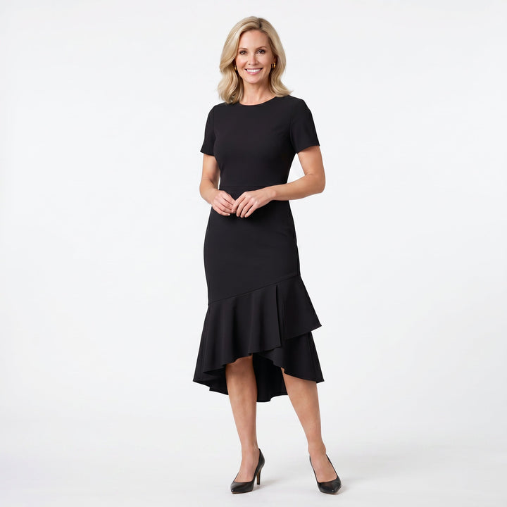 Elegant Midi Dress with Sleeves