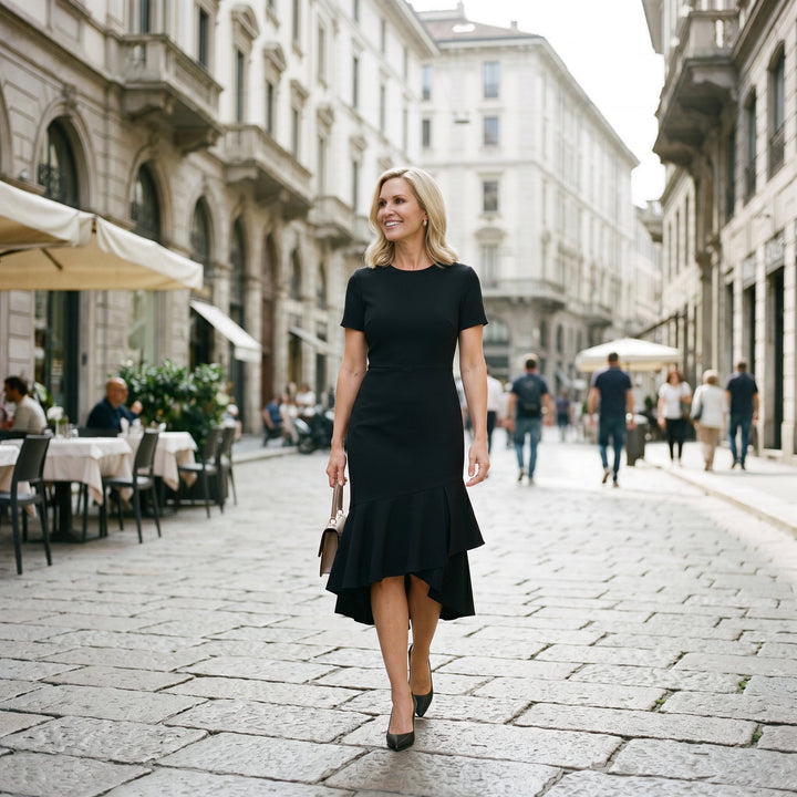Elegant Midi Dress with Sleeves