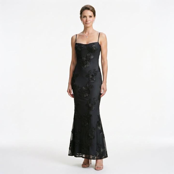 Floral Jacquard Corset Maxi Dress