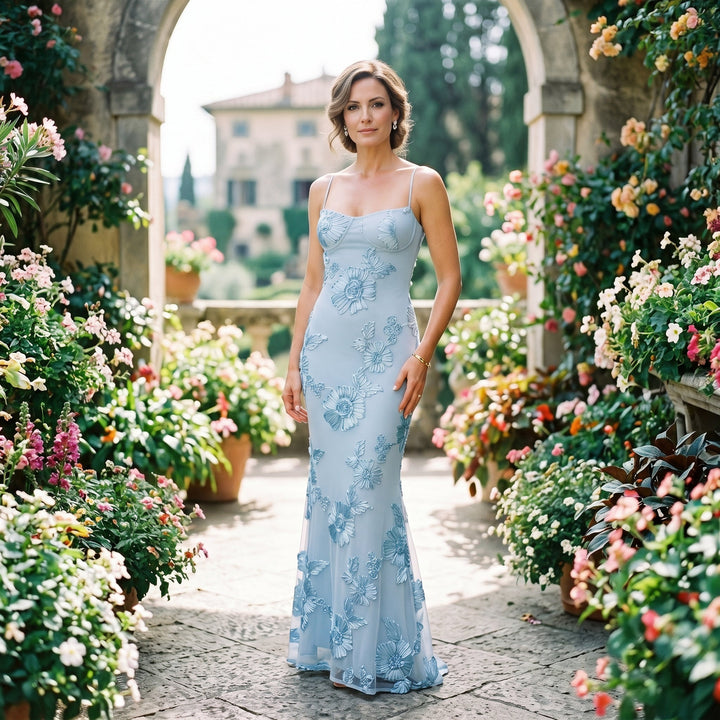 Floral Jacquard Corset Maxi Dress