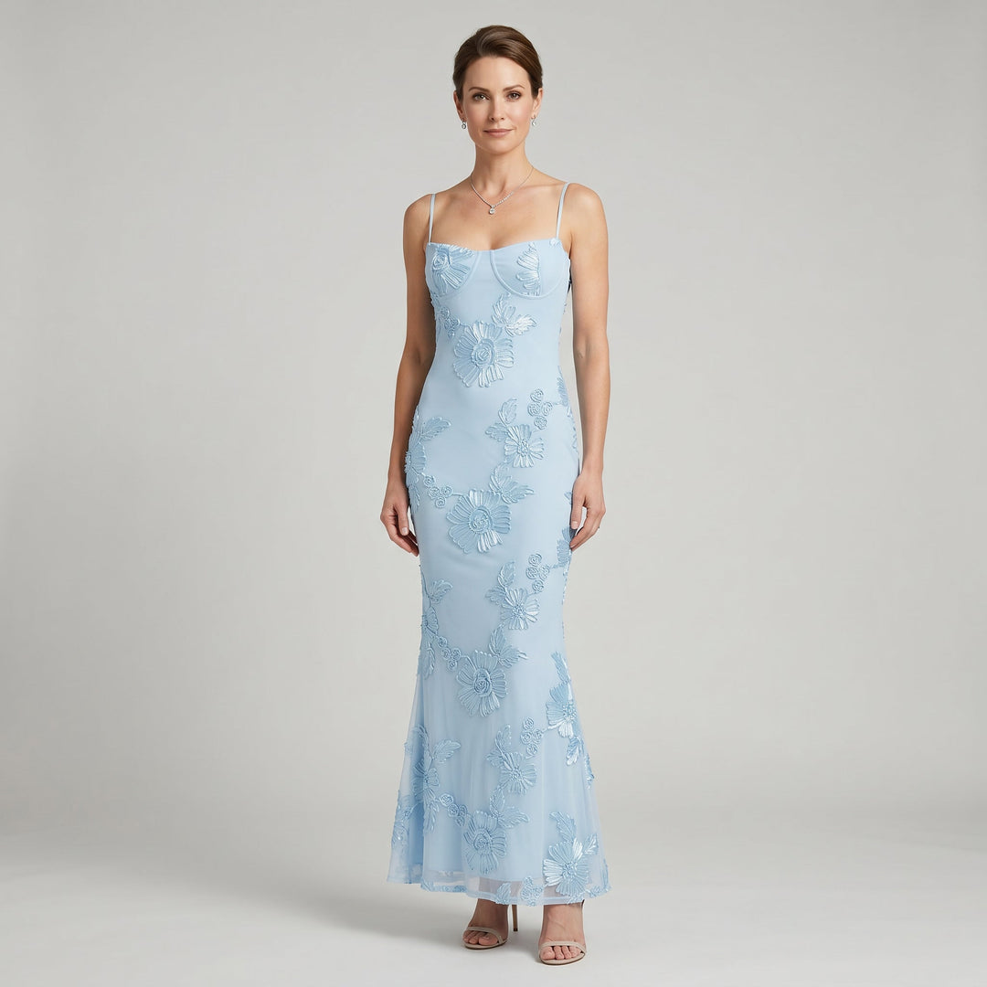 Floral Jacquard Corset Maxi Dress