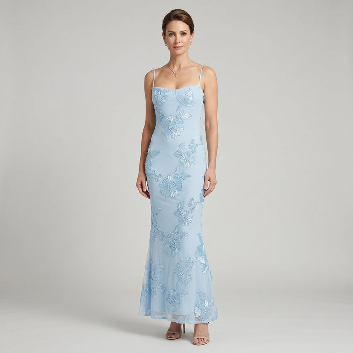 Floral Jacquard Corset Maxi Dress