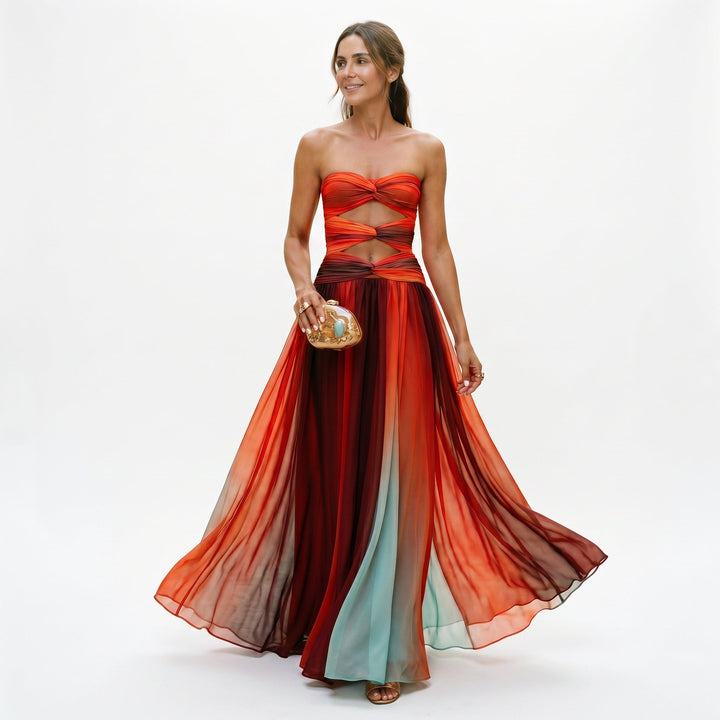 Luciana - Elegant Strapless Maxi Dress for Women
