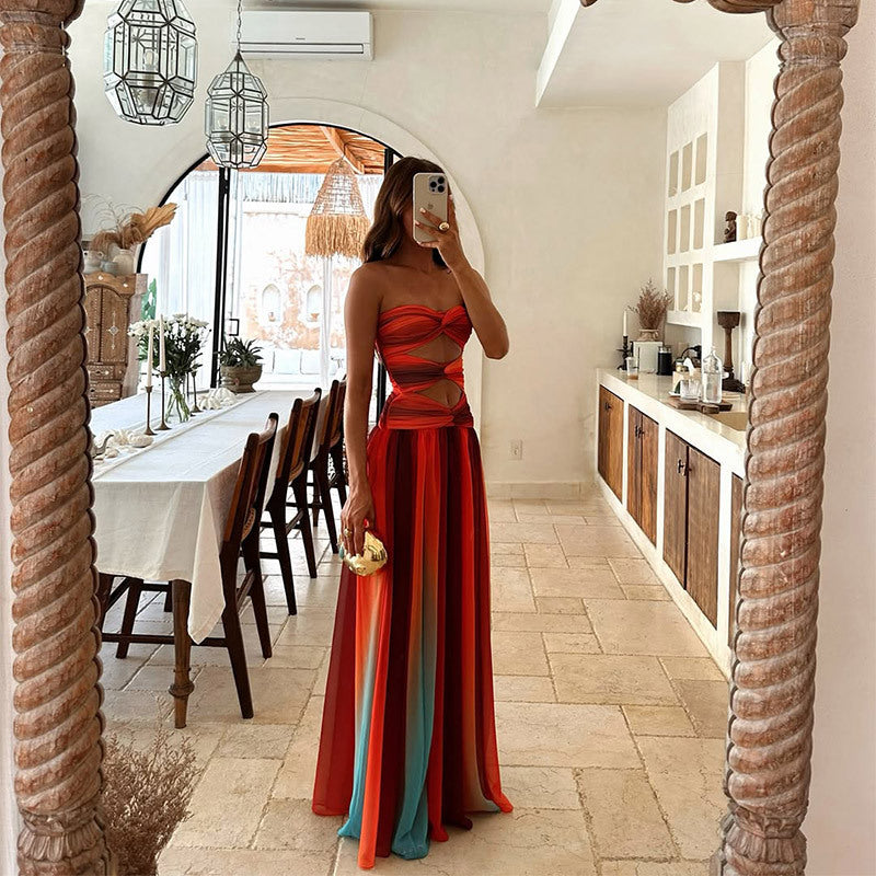 Luciana - Elegant Strapless Maxi Dress for Women