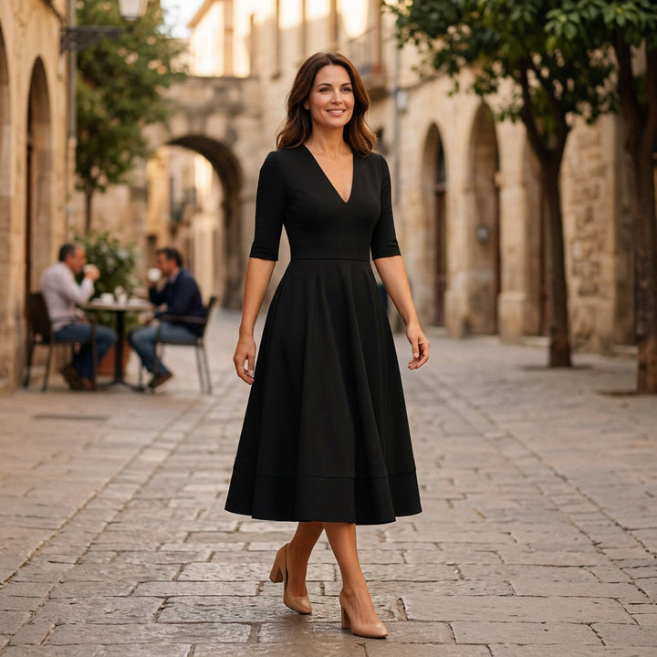 Lydia - Elegant White Midi Dress for Timeless Style
