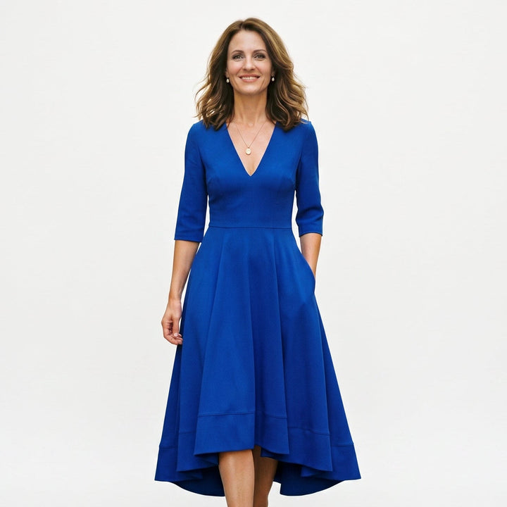 Lydia - Elegant White Midi Dress for Timeless Style