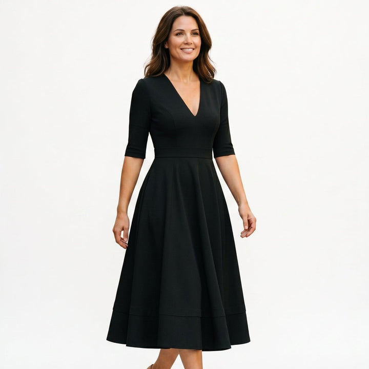 Lydia - Elegant White Midi Dress for Timeless Style