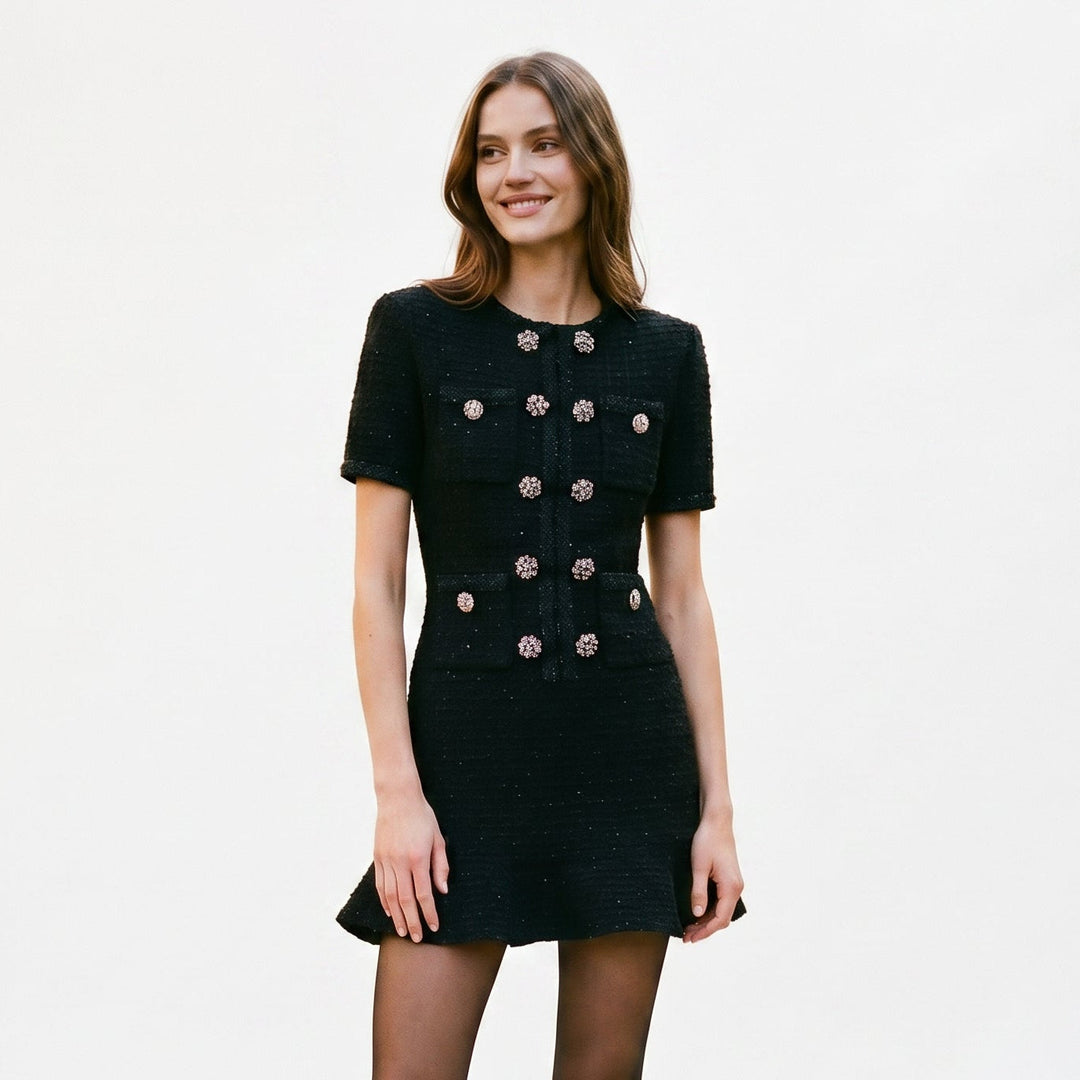 Mia - Elegant Autumn Double Breasted Knit Dress for Women