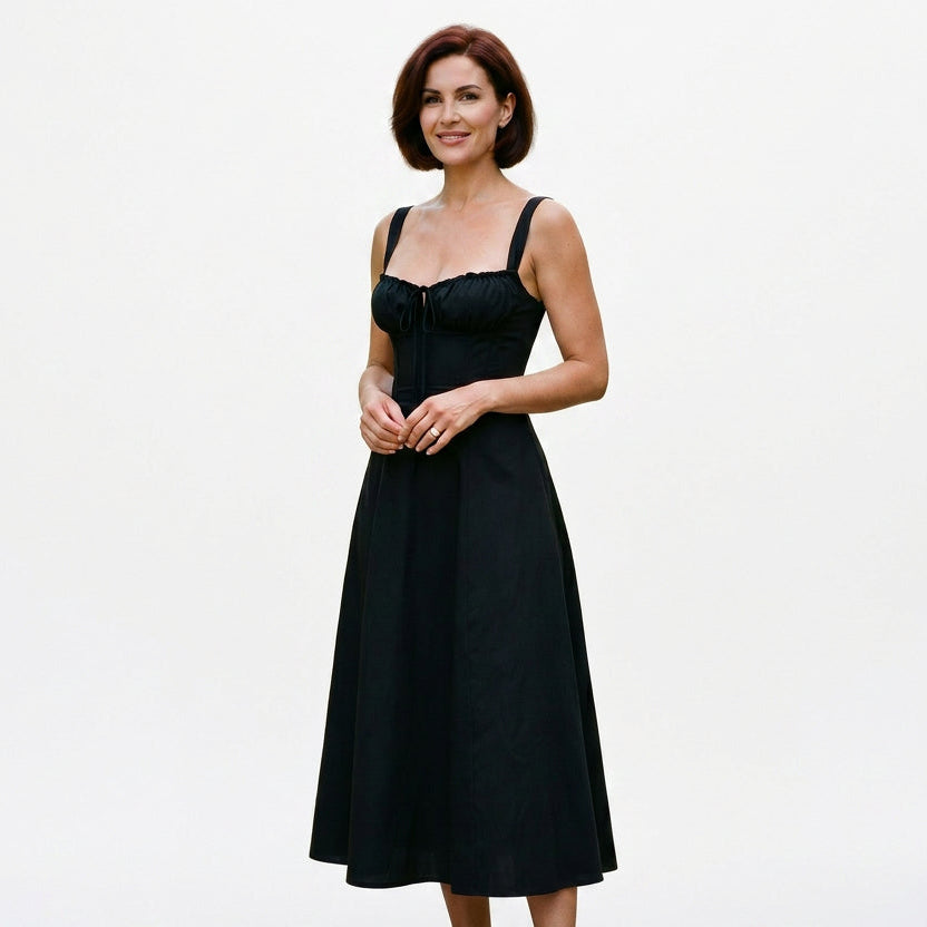 Elegant Floral Corset Summer Dress for Wedding Guests