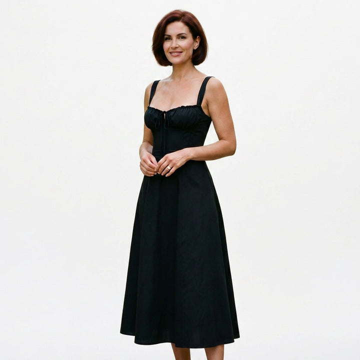 Elegant Floral Corset Summer Dress for Wedding Guests