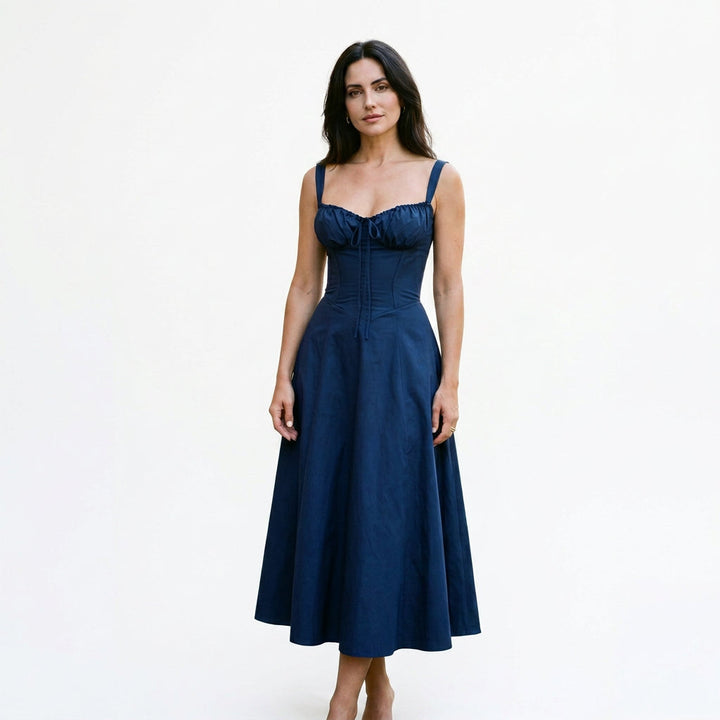 Elegant Floral Corset Summer Dress for Wedding Guests