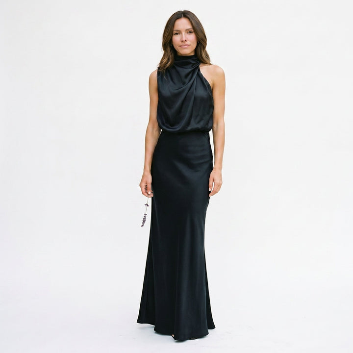 Elegant Draped Summer Midi Dress for Weddings
