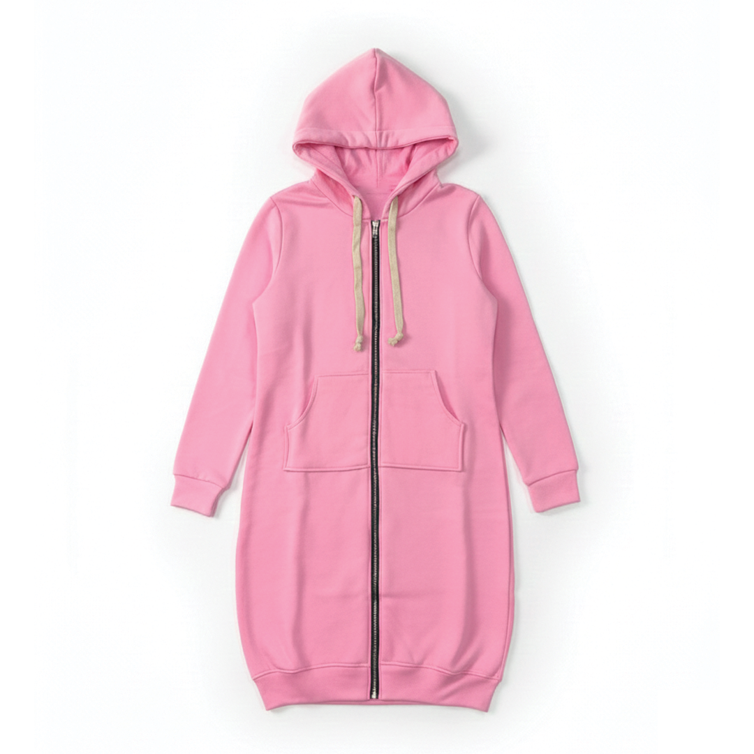 Cozy Longline Zip Hoodie for Everyday Style