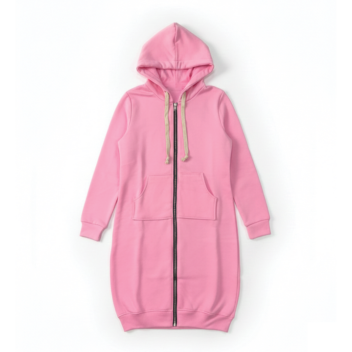Cozy Longline Zip Hoodie for Everyday Style