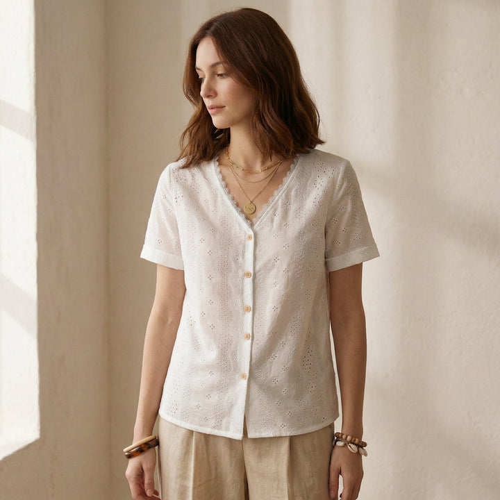 Vintage Eyelet Lace Blouse