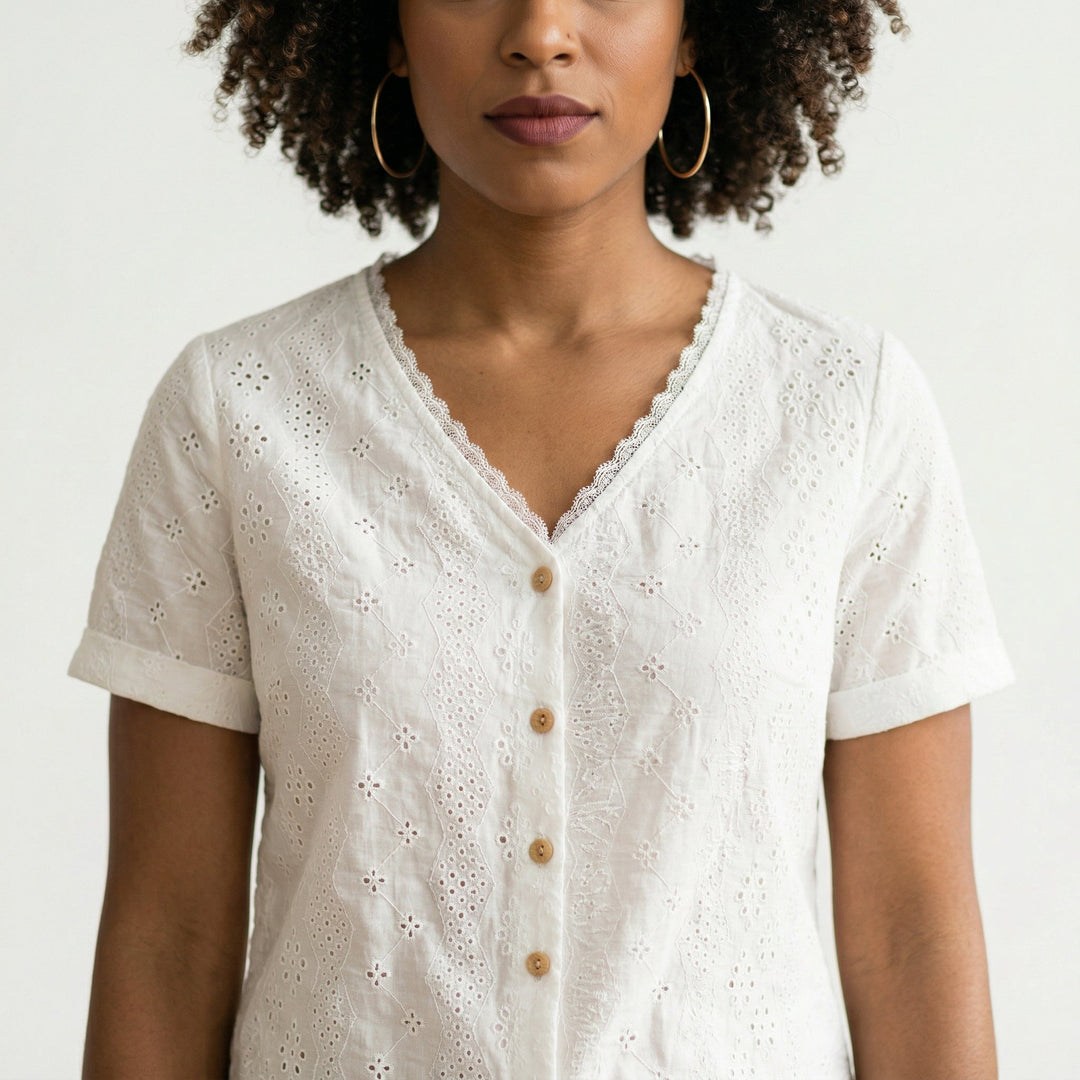 Vintage Eyelet Lace Blouse