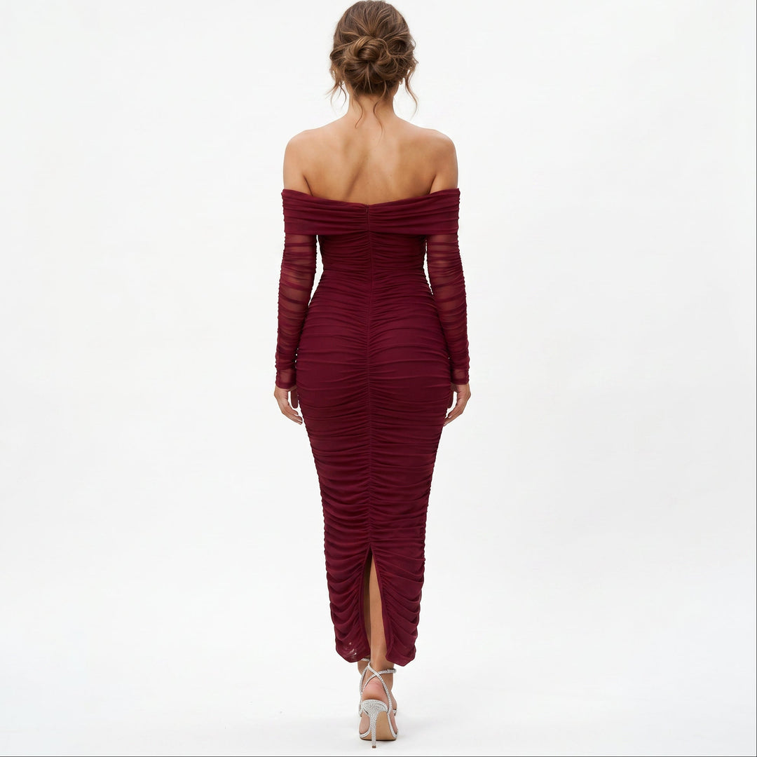Sabrina - Elegant Off-Shoulder Maxi Dress for Women