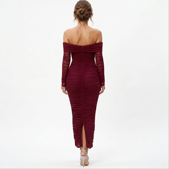 Sabrina - Elegant Off-Shoulder Maxi Dress for Women
