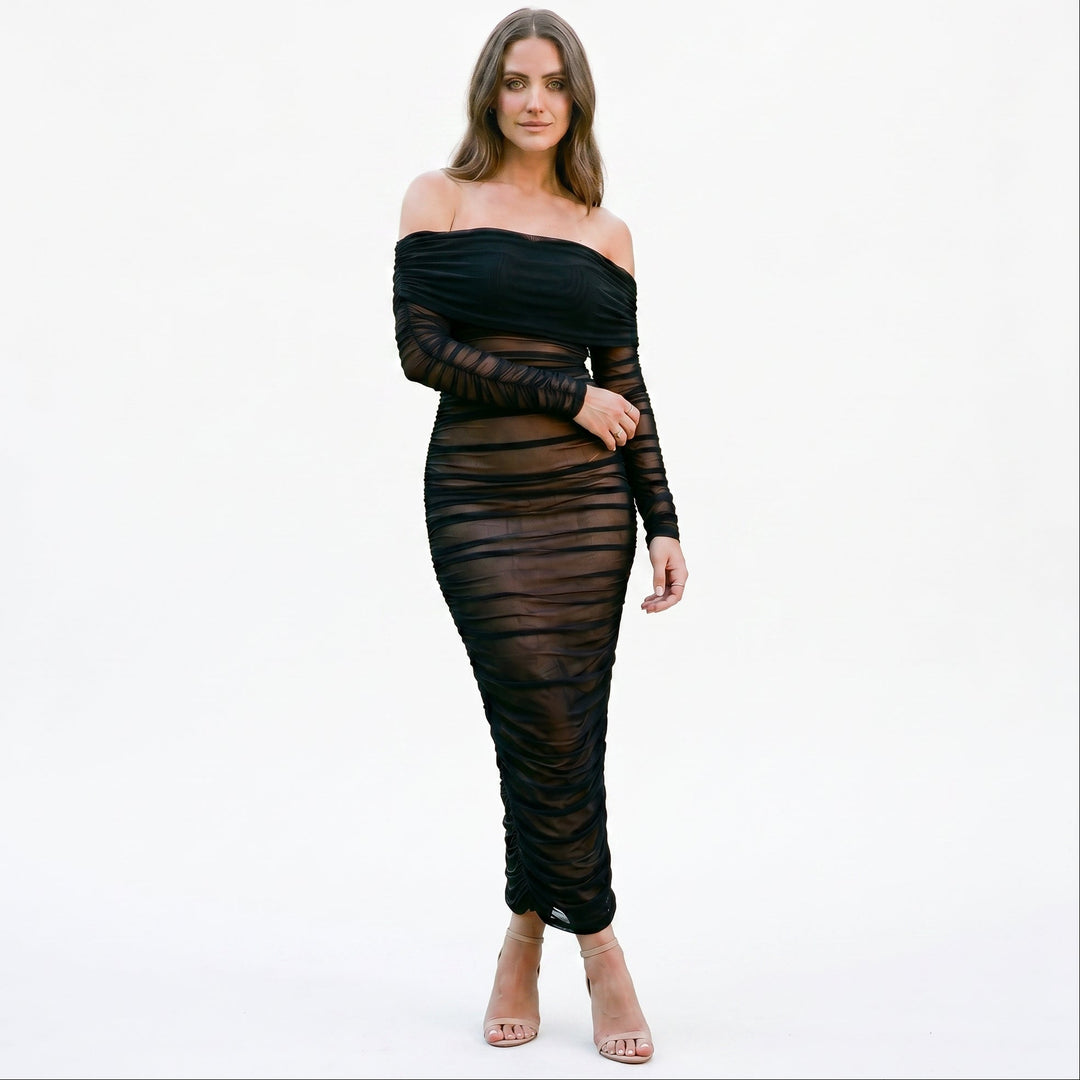 Sabrina - Elegant Off-Shoulder Maxi Dress for Women