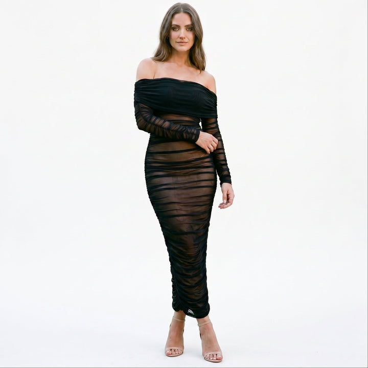 Sabrina - Elegant Off-Shoulder Maxi Dress for Women