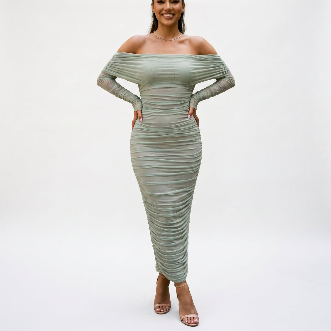 Sabrina - Elegant Off-Shoulder Maxi Dress for Women