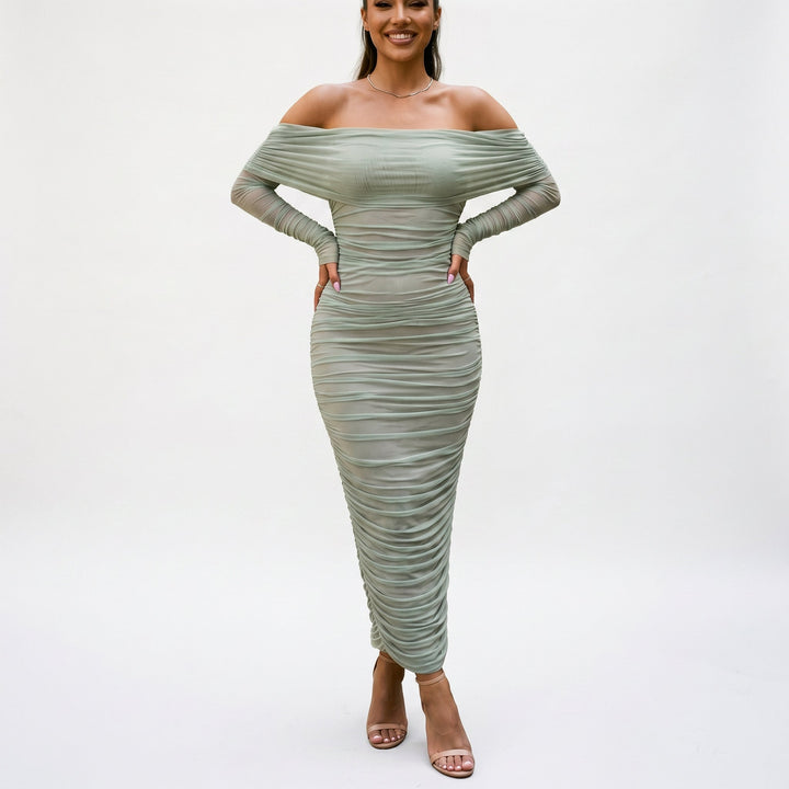Sabrina - Elegant Off-Shoulder Maxi Dress for Women