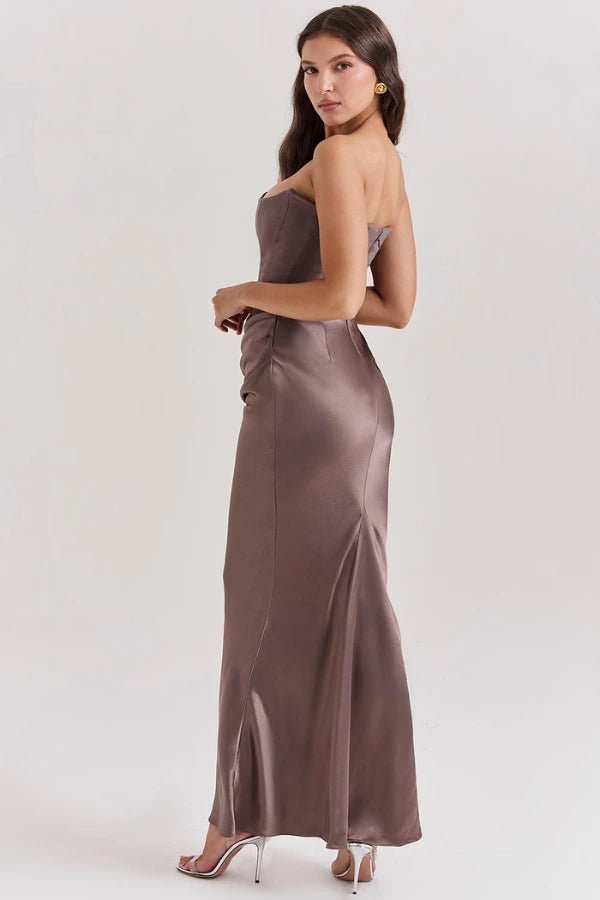 Elegant Strapless Corset Gown for Wedding Guests