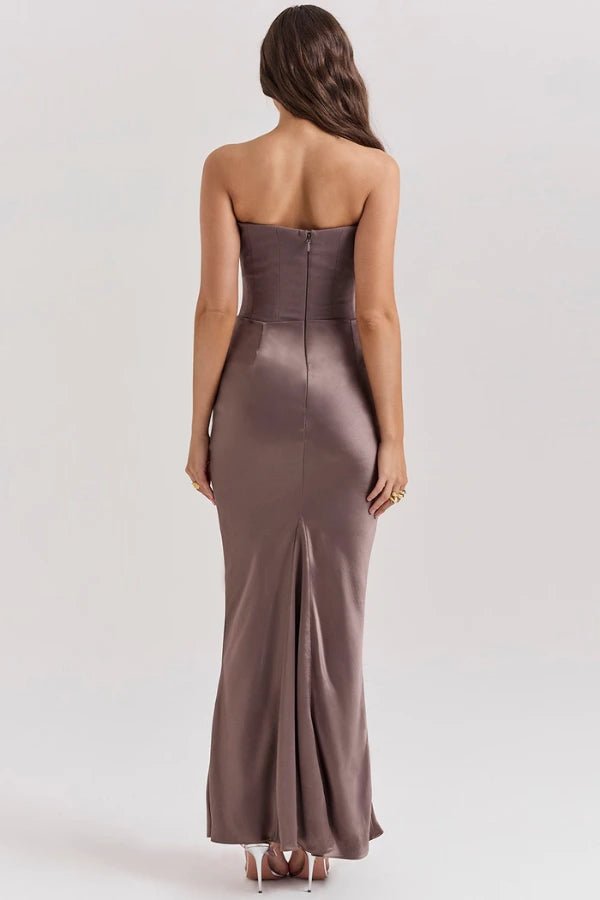 Elegant Strapless Corset Gown for Wedding Guests