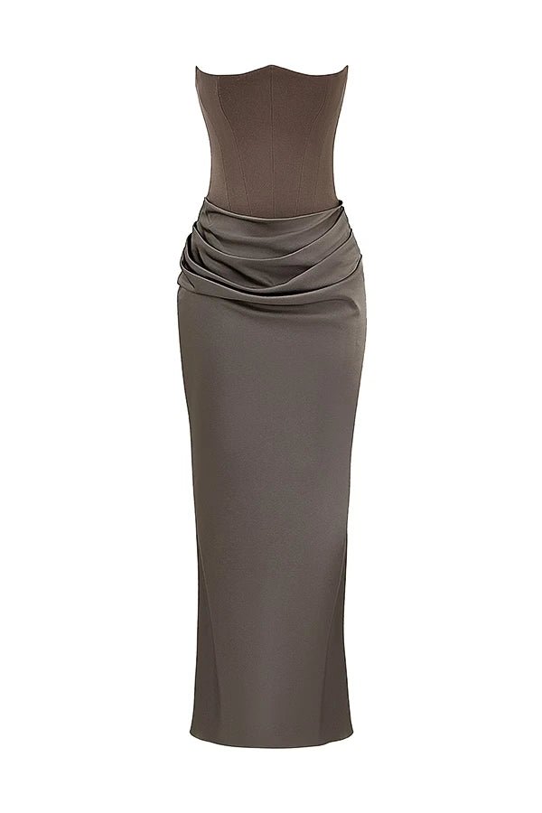 Elegant Strapless Corset Gown for Wedding Guests