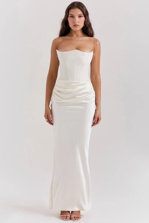 Elegant Strapless Corset Gown for Wedding Guests