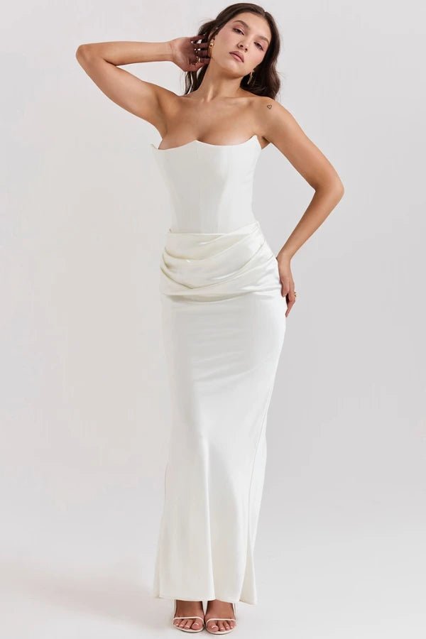 Elegant Strapless Corset Gown for Wedding Guests