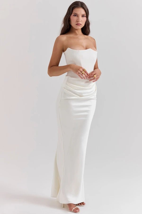 Elegant Strapless Corset Gown for Wedding Guests