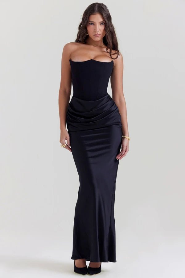 Elegant Strapless Corset Gown for Wedding Guests