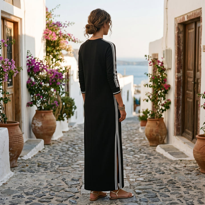 Chic White Maxi Dress With Button-Down Collar