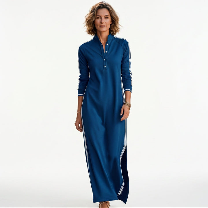 Chic White Maxi Dress With Button-Down Collar