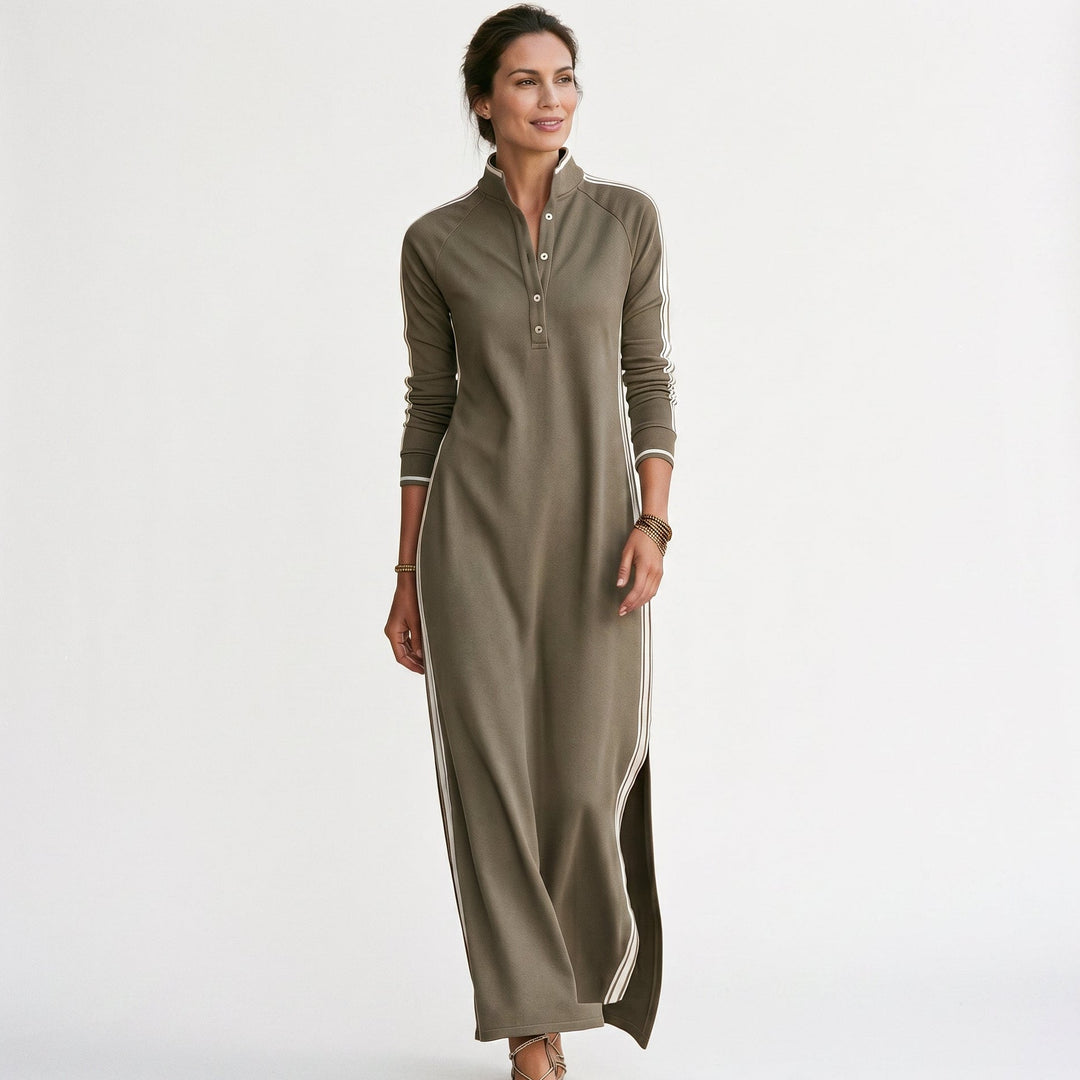 Chic White Maxi Dress With Button-Down Collar