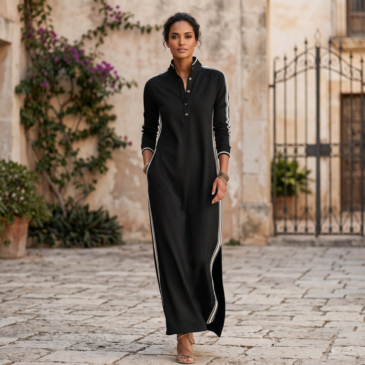 Chic White Maxi Dress With Button-Down Collar