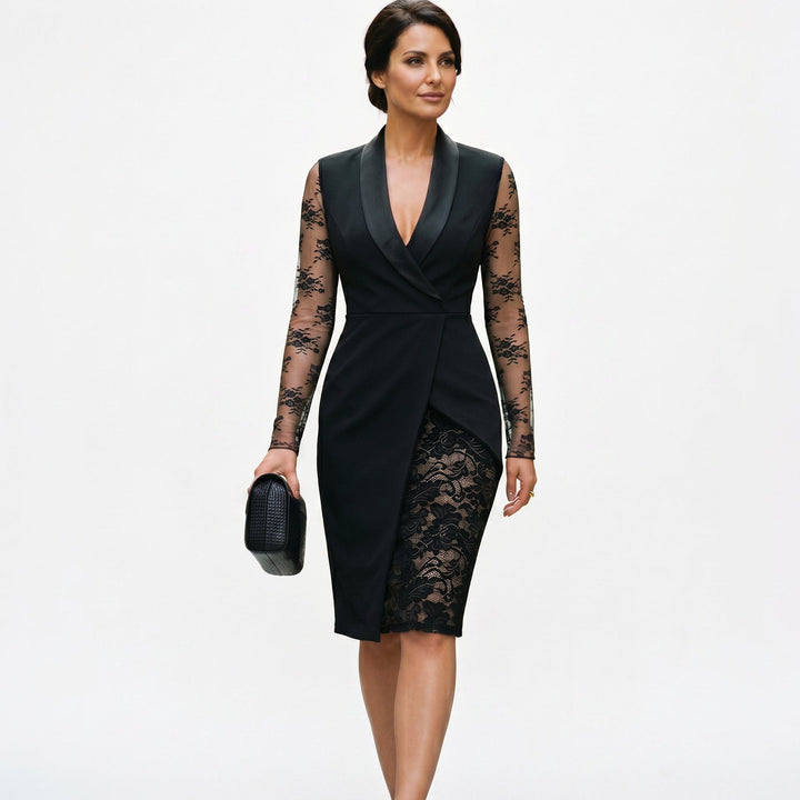 Elegant Black Lace Cocktail Dress
