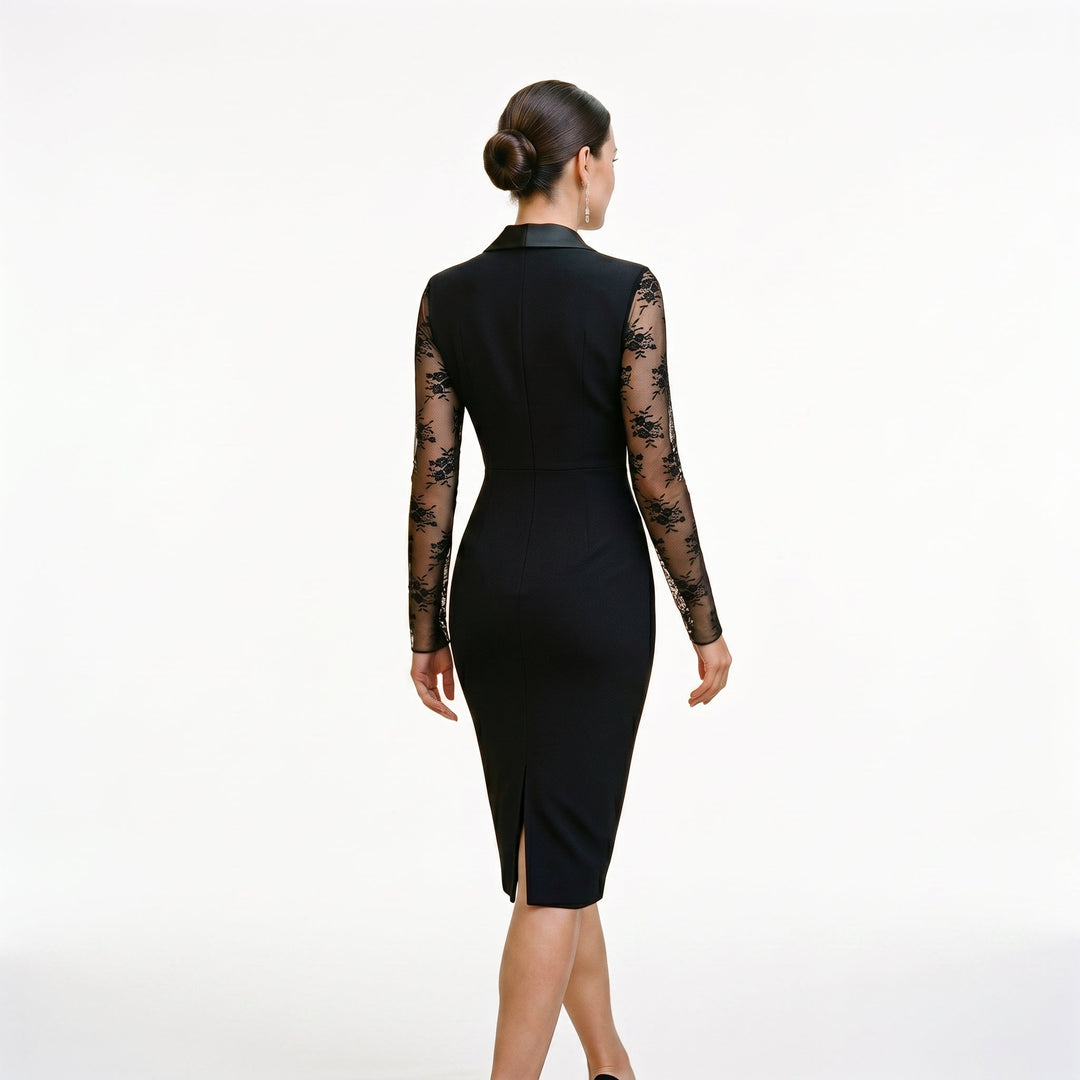 Elegant Black Lace Cocktail Dress