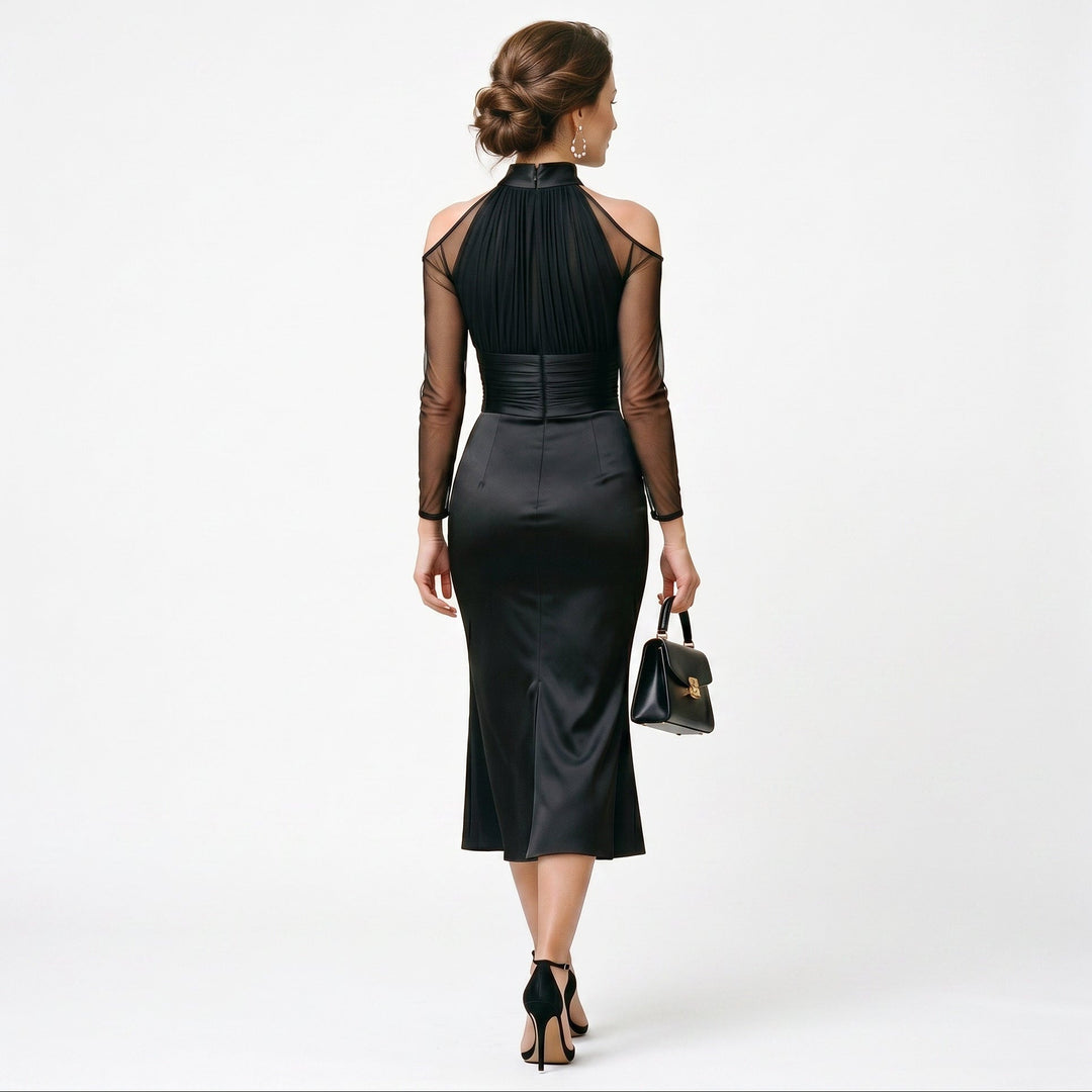 Italia - Elegant Cold-Shoulder Formal Dress