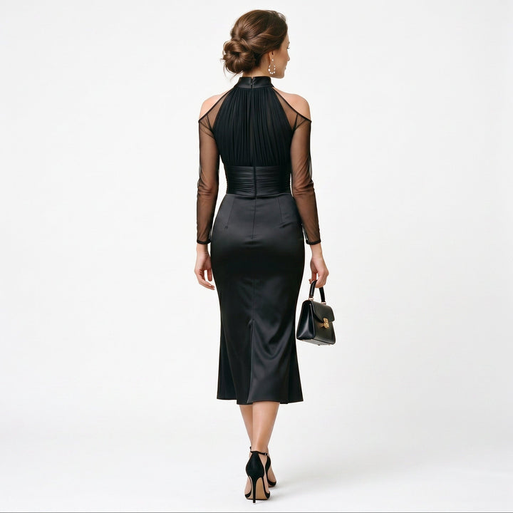Italia - Elegant Cold-Shoulder Formal Dress