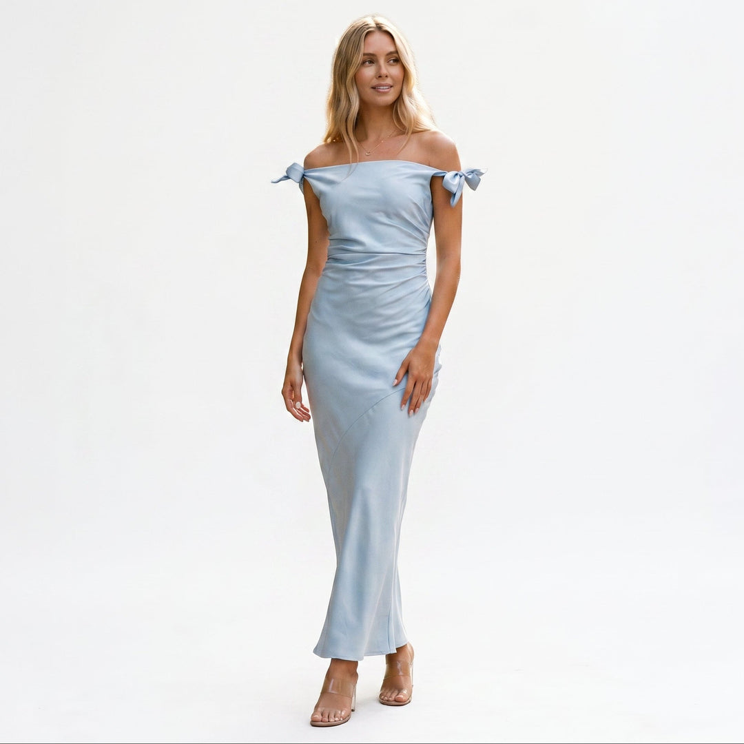 Sophia - Elegant Off-Shoulder Summer Wedding Guest Dress