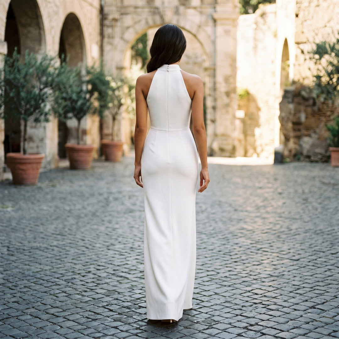 Noemi - Elegant Satin Pleated Evening Gown