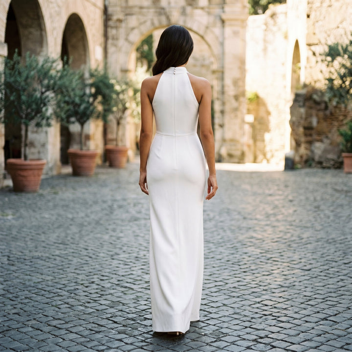 Noemi - Elegant Satin Pleated Evening Gown