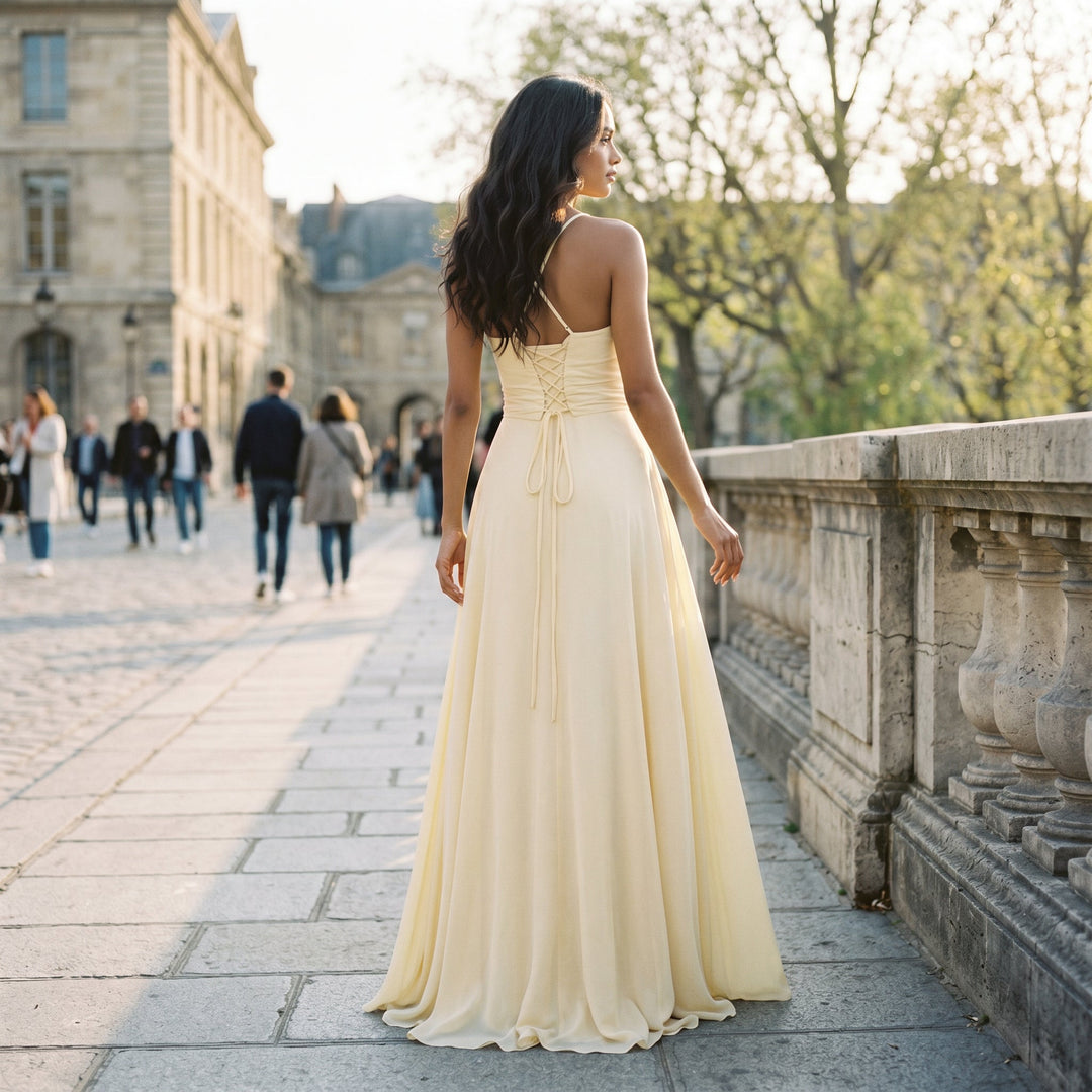 Sophia - Elegant Soft Drape White Maxi Dress for Women