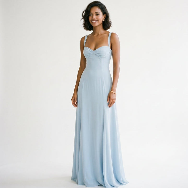 Sophia - Elegant Soft Drape White Maxi Dress for Women