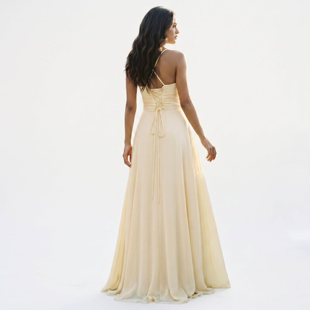Sophia - Elegant Soft Drape White Maxi Dress for Women
