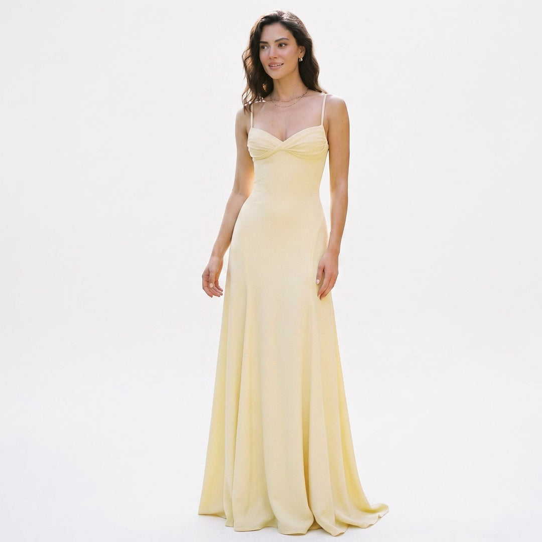 Sophia - Elegant Soft Drape White Maxi Dress for Women