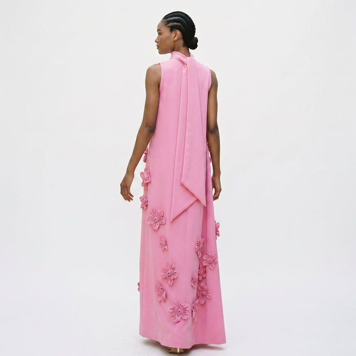 Elegant Floral White Maxi Dress for Women