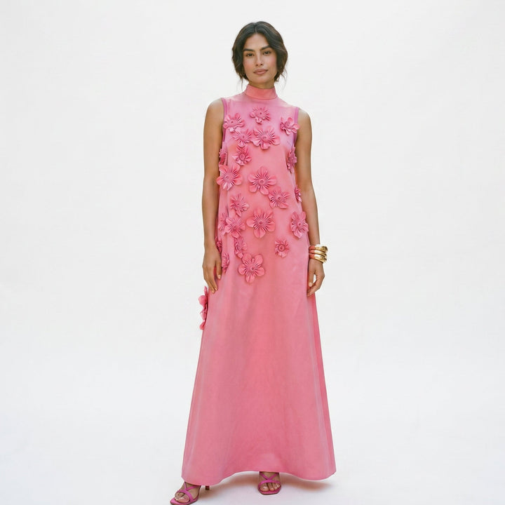 Elegant Floral White Maxi Dress for Women